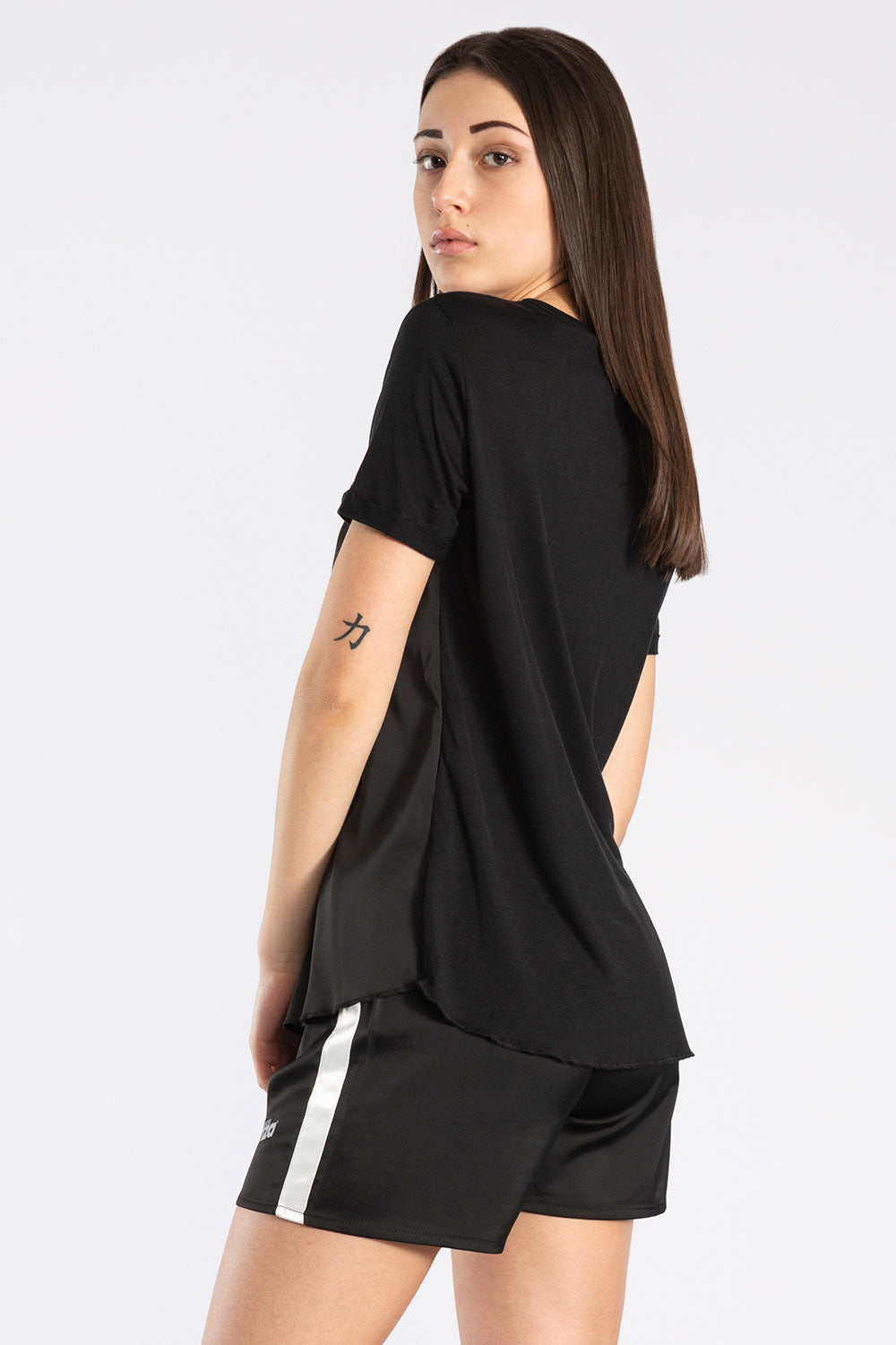 T-SHIRT IN RASO E JERSEY MODAL