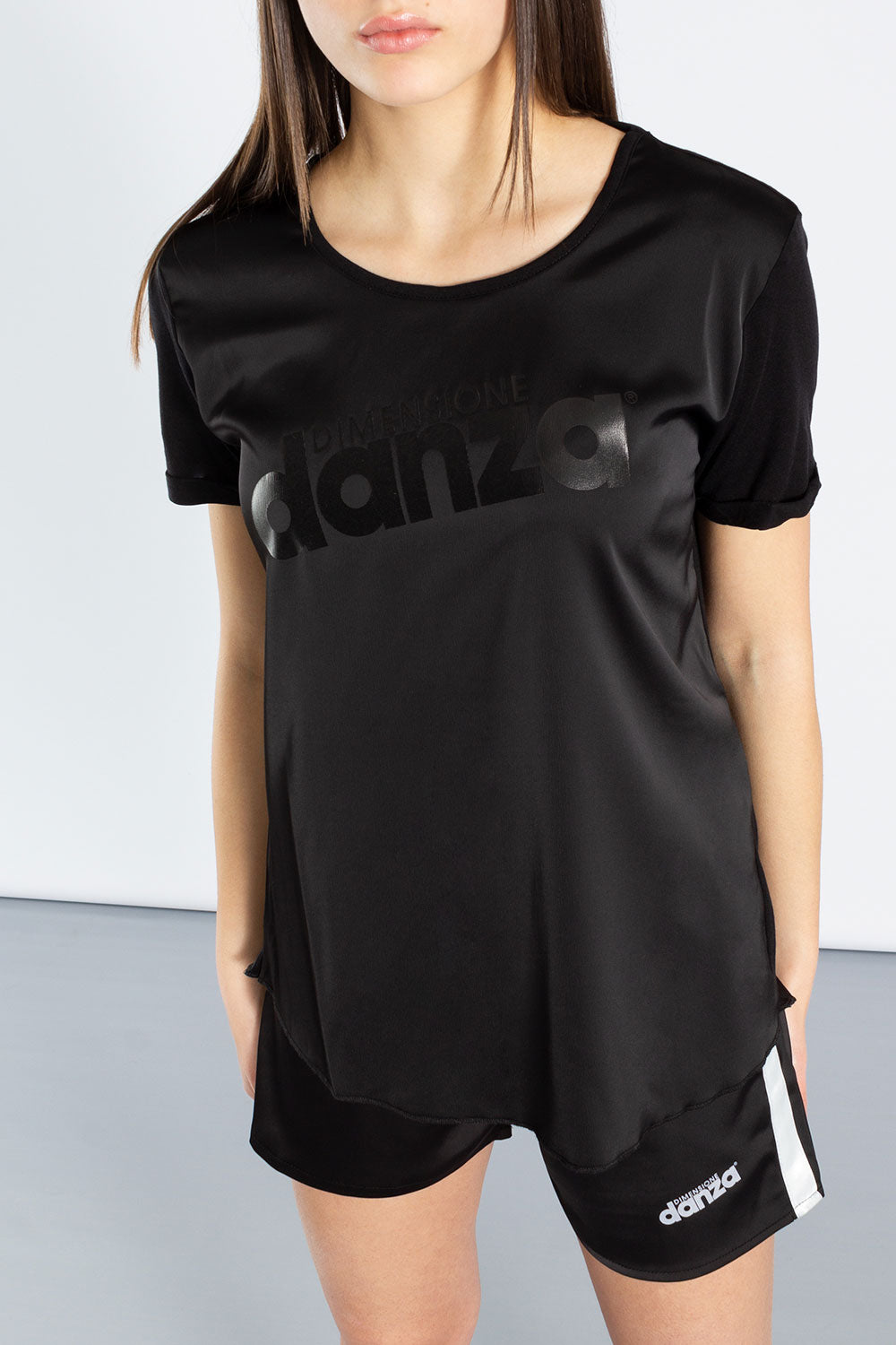 T-SHIRT IN RASO E JERSEY MODAL