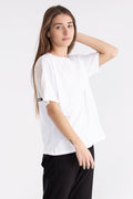 T-SHIRT DA DONNA A MANICA CORTA IN JERSEY E TULLE