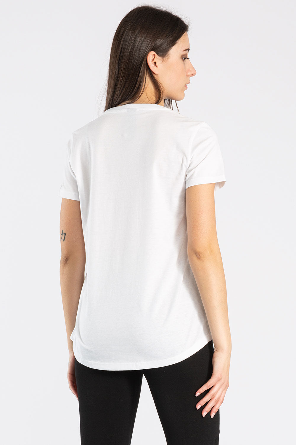 T-SHIRT A MANICHE CORTE IN COTONE