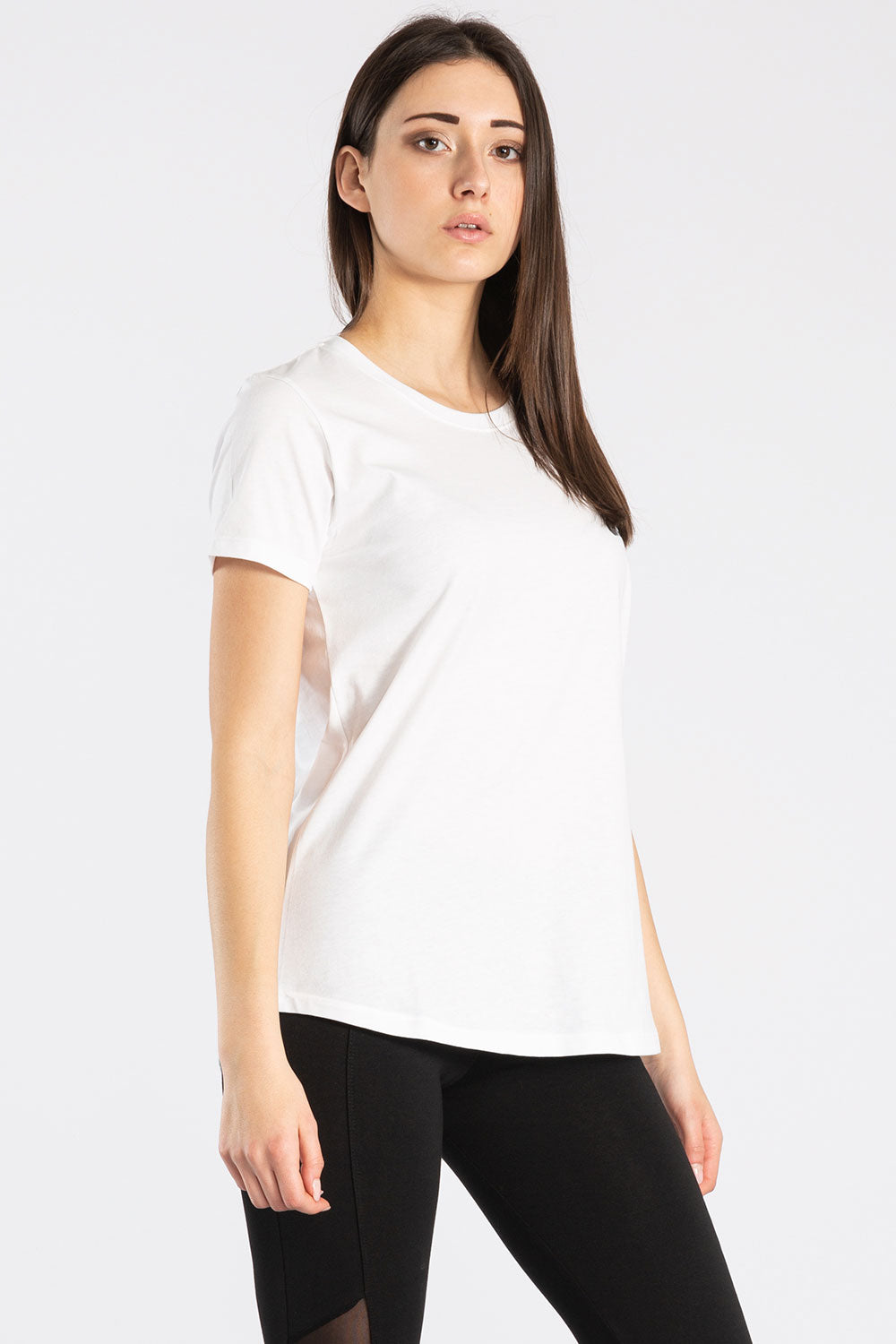 T-SHIRT A MANICHE CORTE IN COTONE