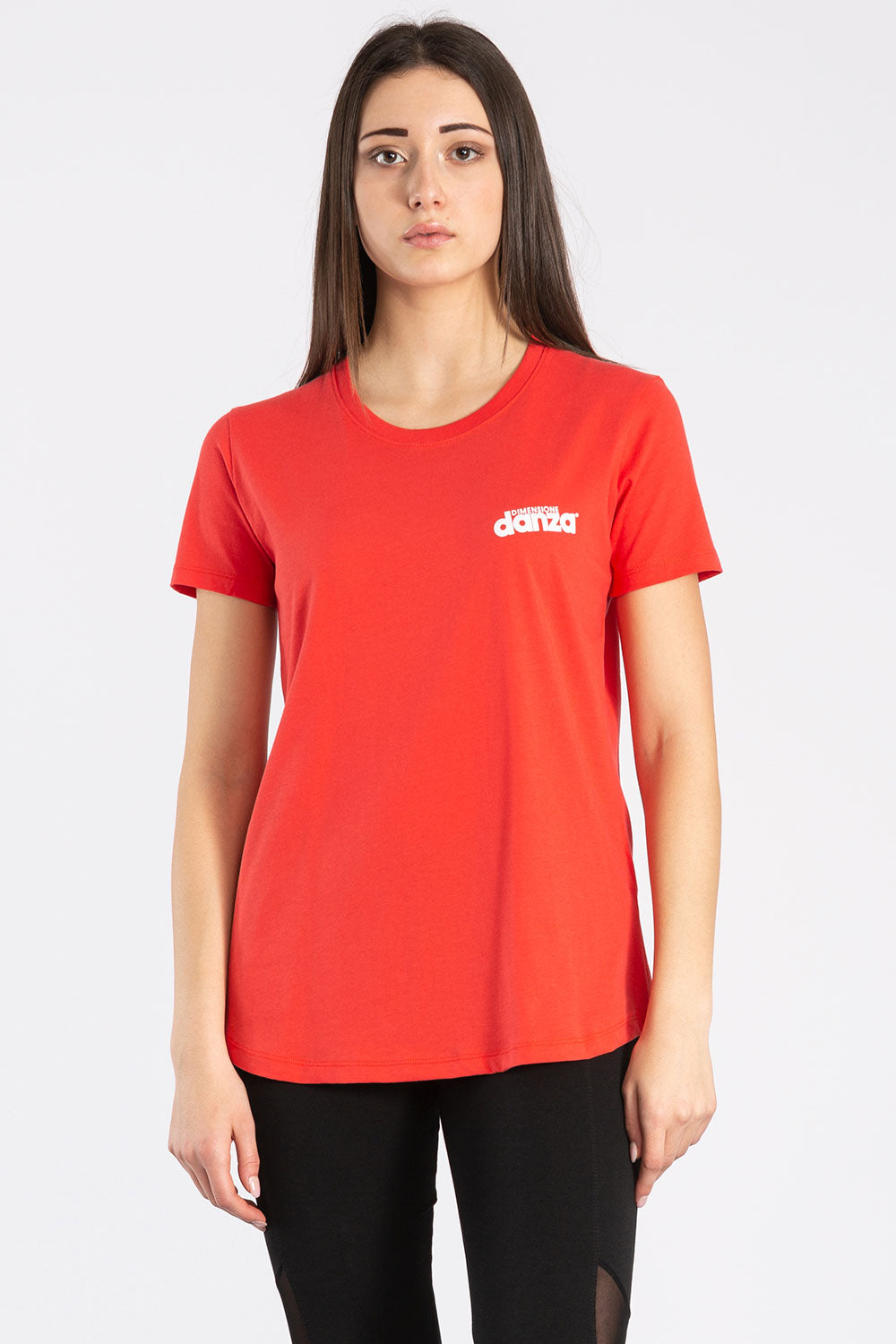 T-SHIRT A MANICHE CORTE IN COTONE