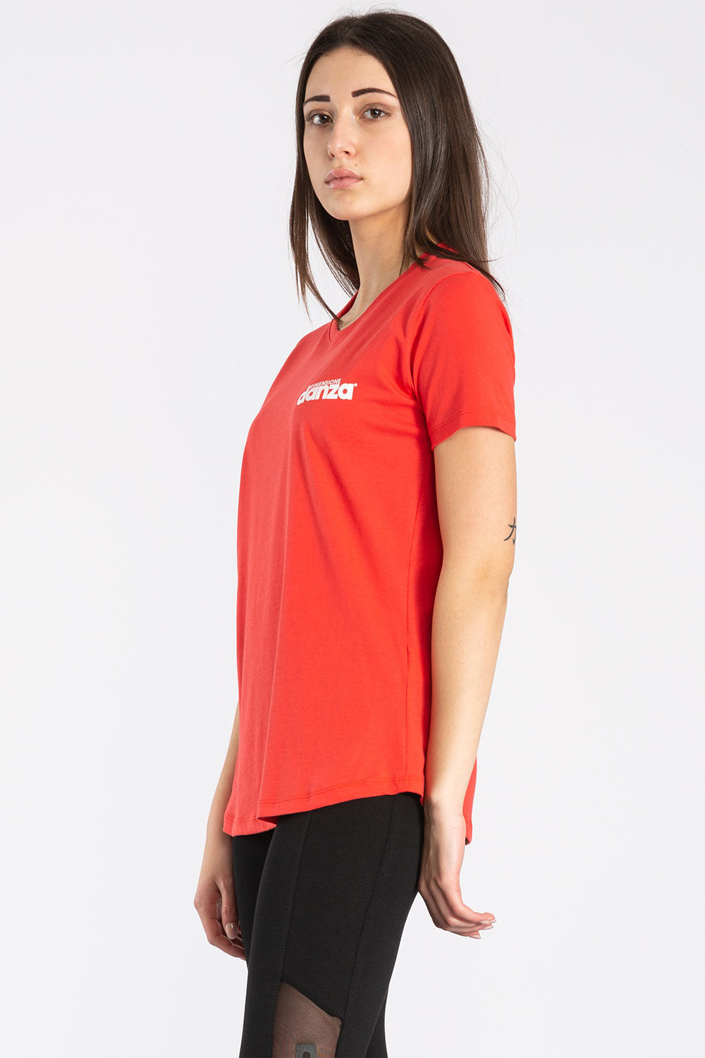 T-SHIRT A MANICHE CORTE IN COTONE