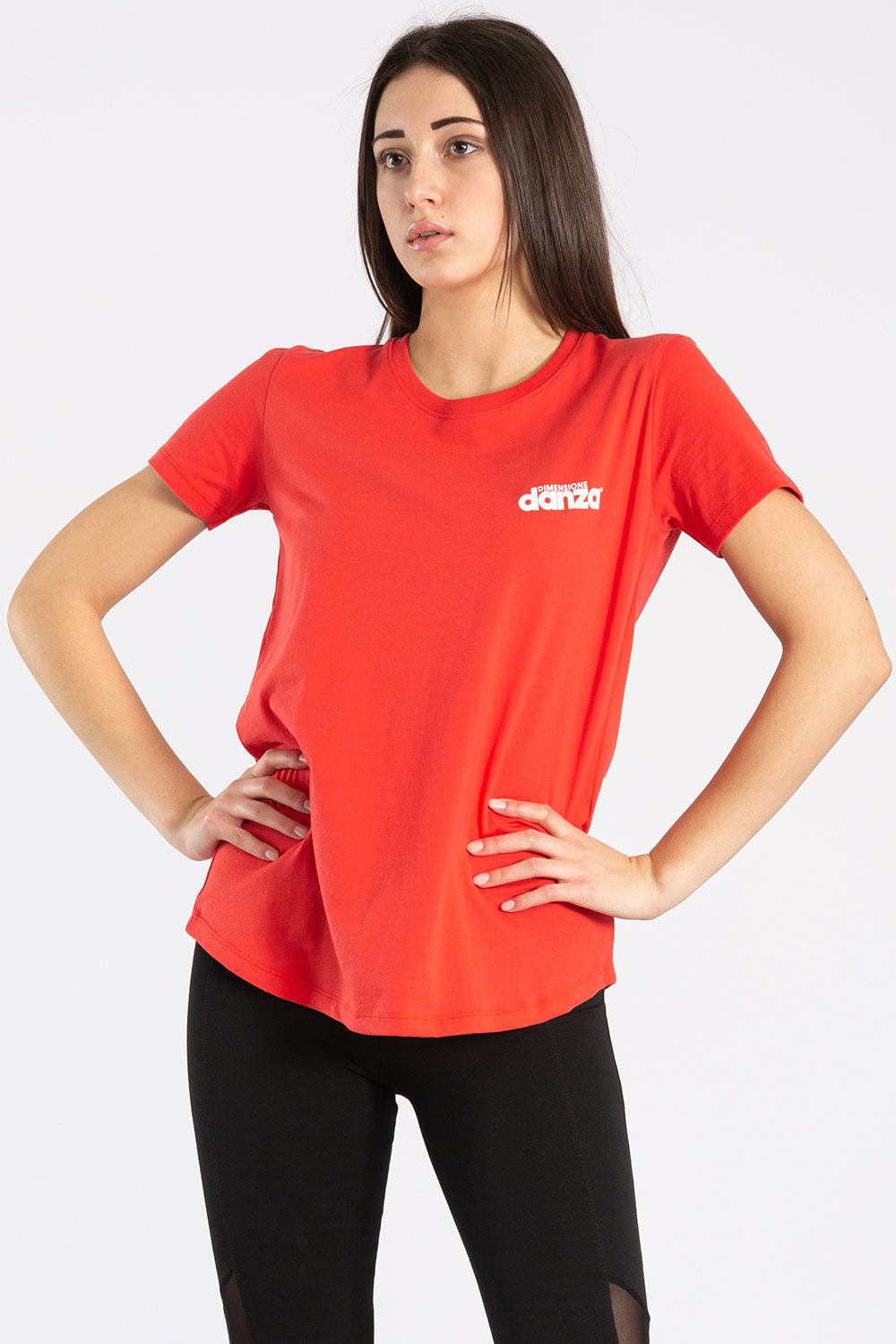 T-SHIRT A MANICHE CORTE IN COTONE