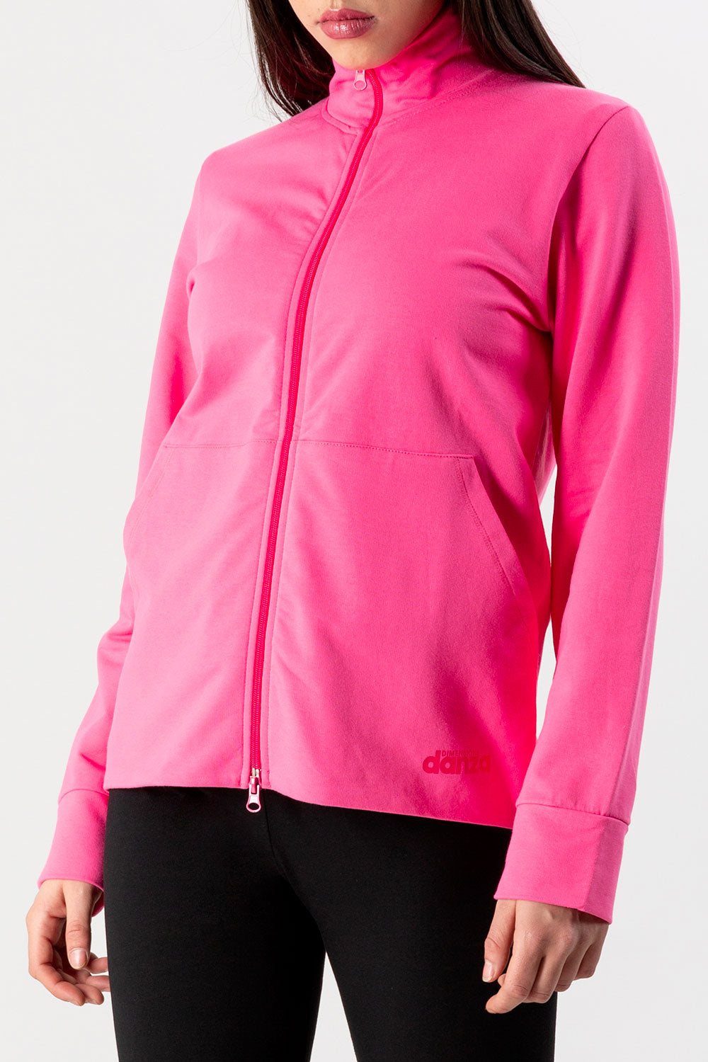 FELPA A COLLO ALTO IN TESSUTO STRETCH