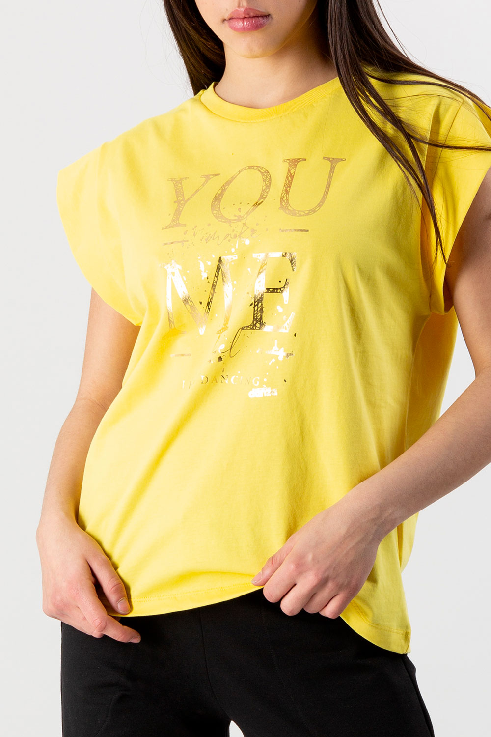 MAGLIA DA DONNA CON GRAFICA ORO