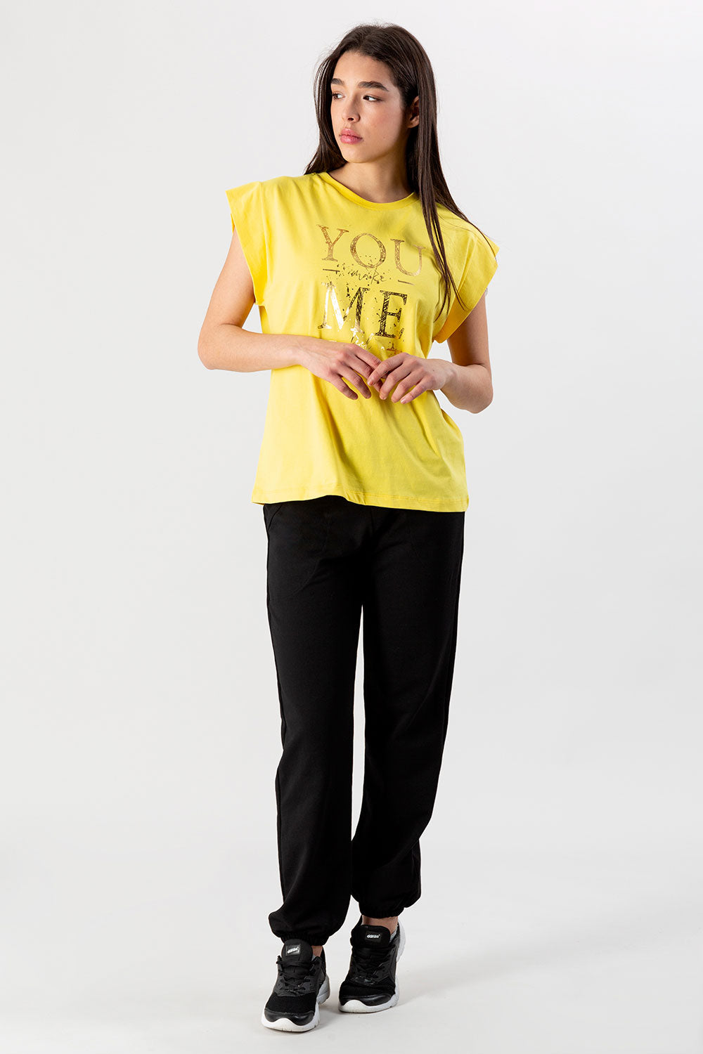 MAGLIA DA DONNA CON GRAFICA ORO