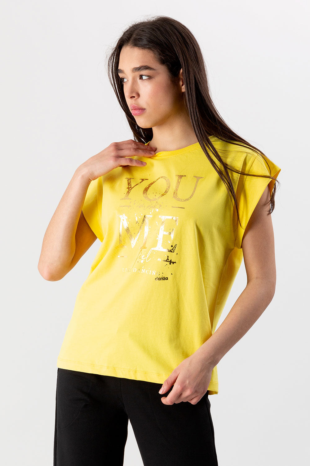 MAGLIA DA DONNA CON GRAFICA ORO