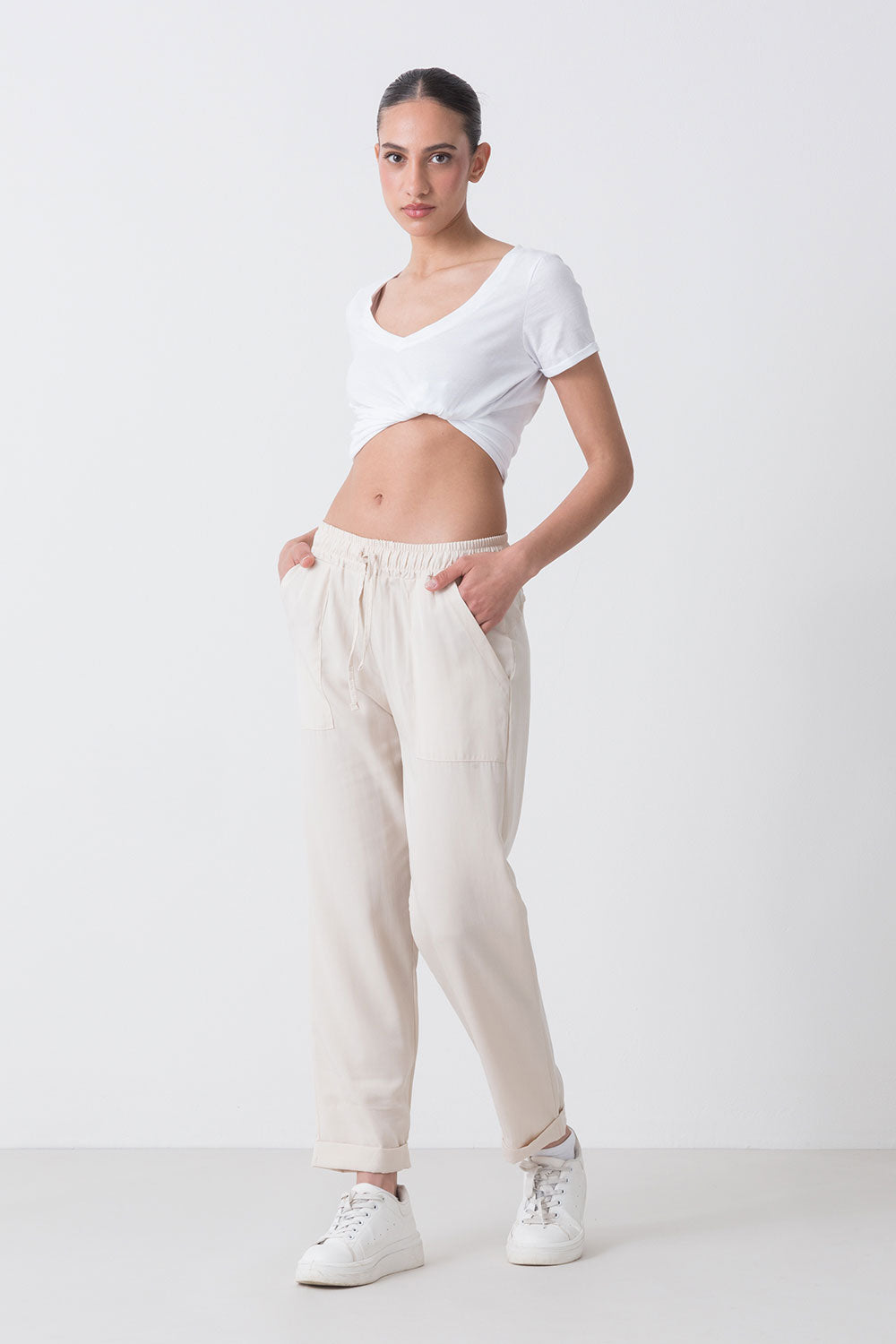 PANTALONE DRITTO AL FONDO IN TENCEL