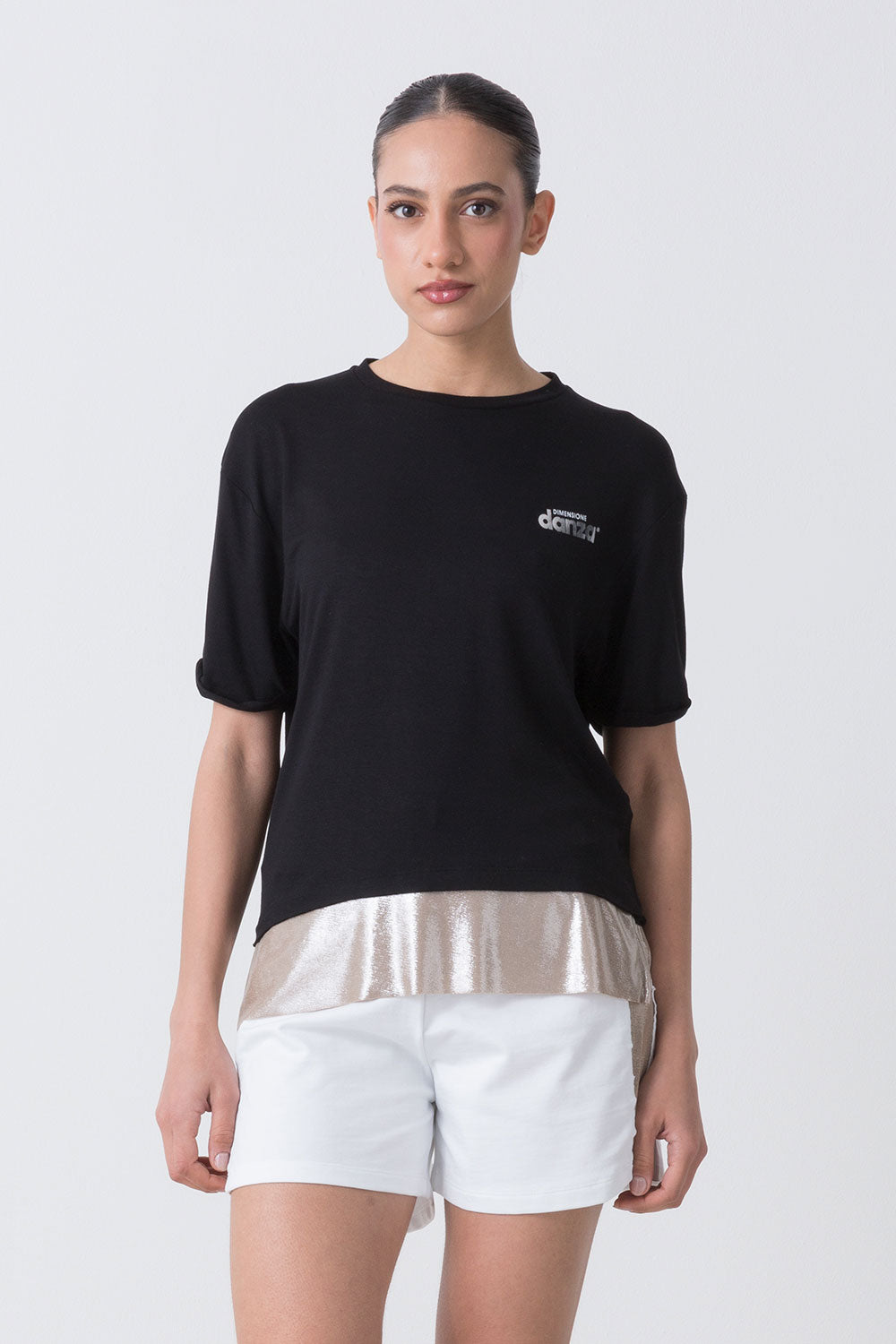 T-SHIRT IN MODAL CON BALZA PLACCATA