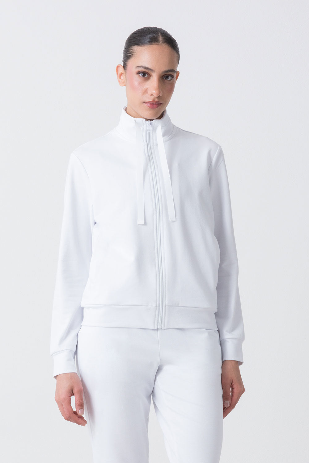 BASIC GIACCA FULL ZIP IN FELPA STRETCH NON GARZATA