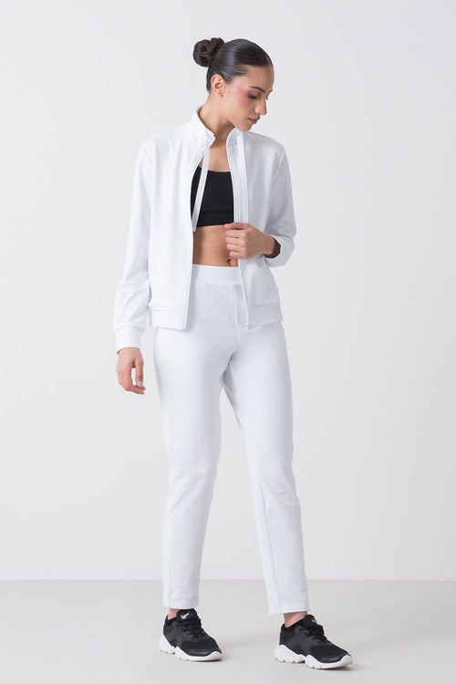 BASIC GIACCA FULL ZIP IN FELPA STRETCH NON GARZATA