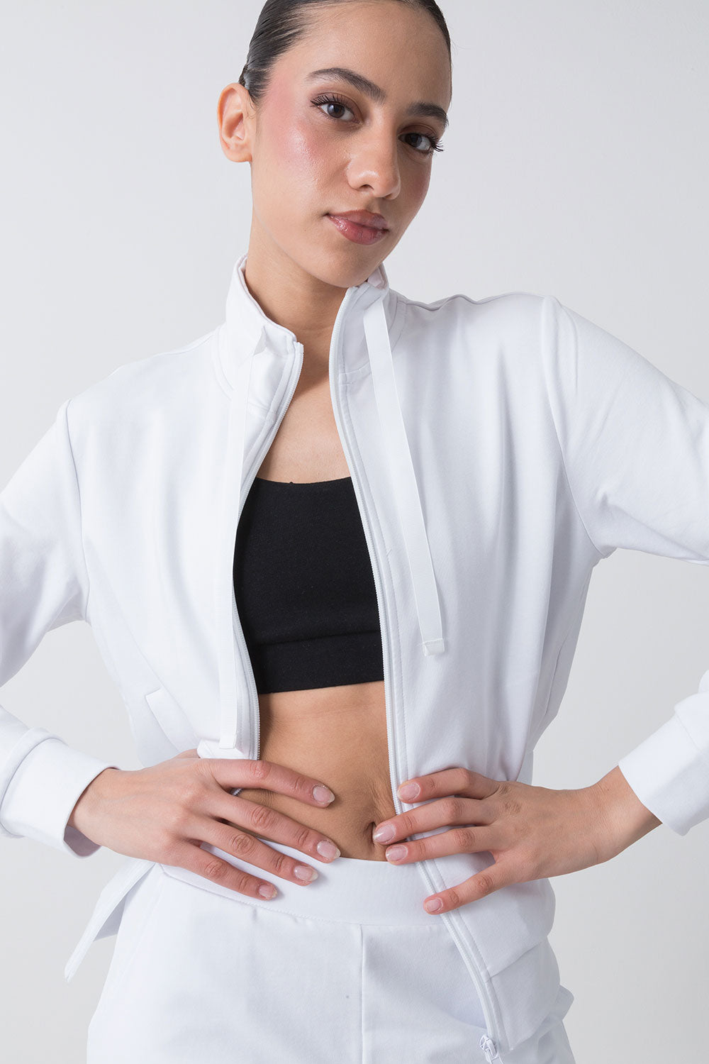 BASIC GIACCA FULL ZIP IN FELPA STRETCH NON GARZATA