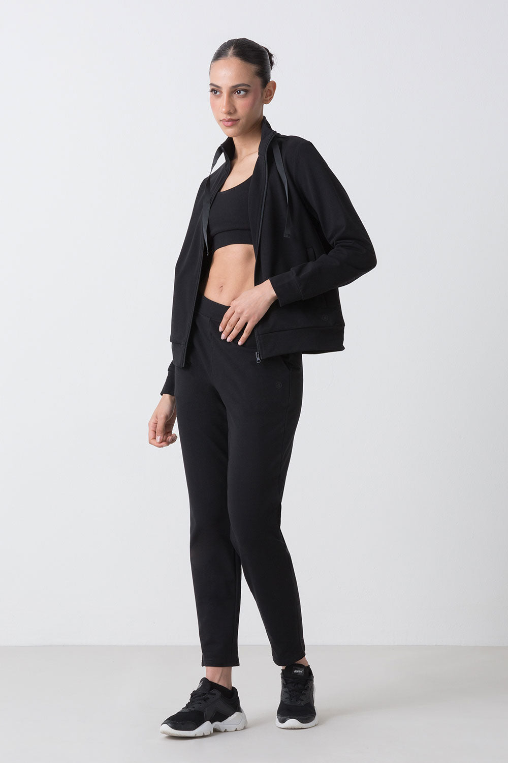 BASIC GIACCA FULL ZIP IN FELPA STRETCH NON GARZATA