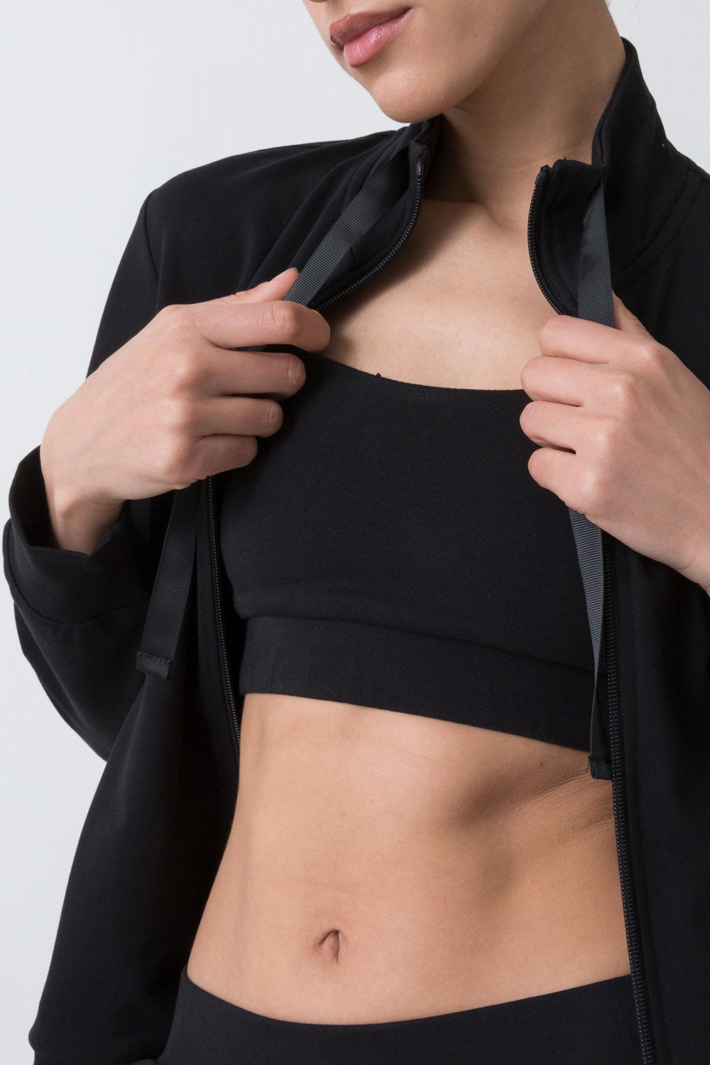 BASIC GIACCA FULL ZIP IN FELPA STRETCH NON GARZATA