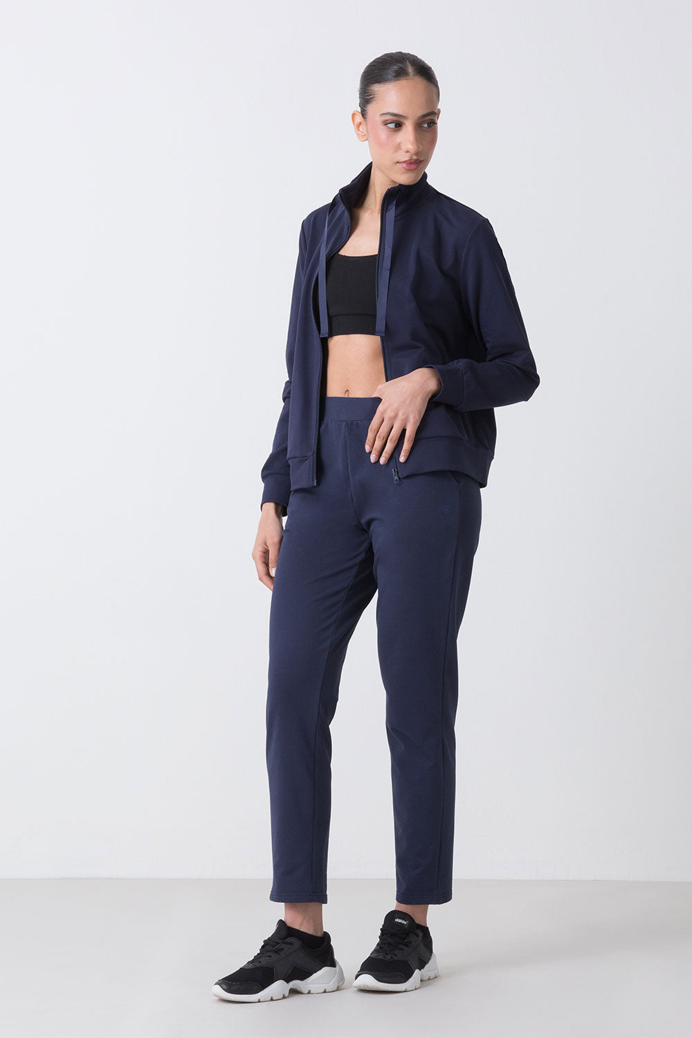 BASIC GIACCA FULL ZIP IN FELPA STRETCH NON GARZATA