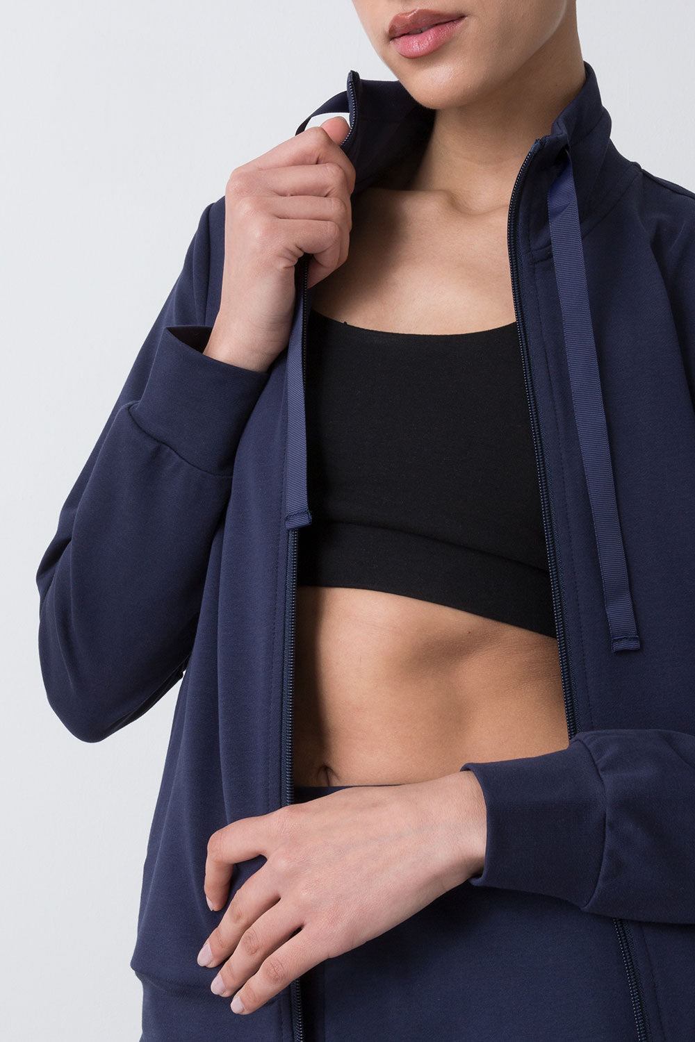 BASIC GIACCA FULL ZIP IN FELPA STRETCH NON GARZATA