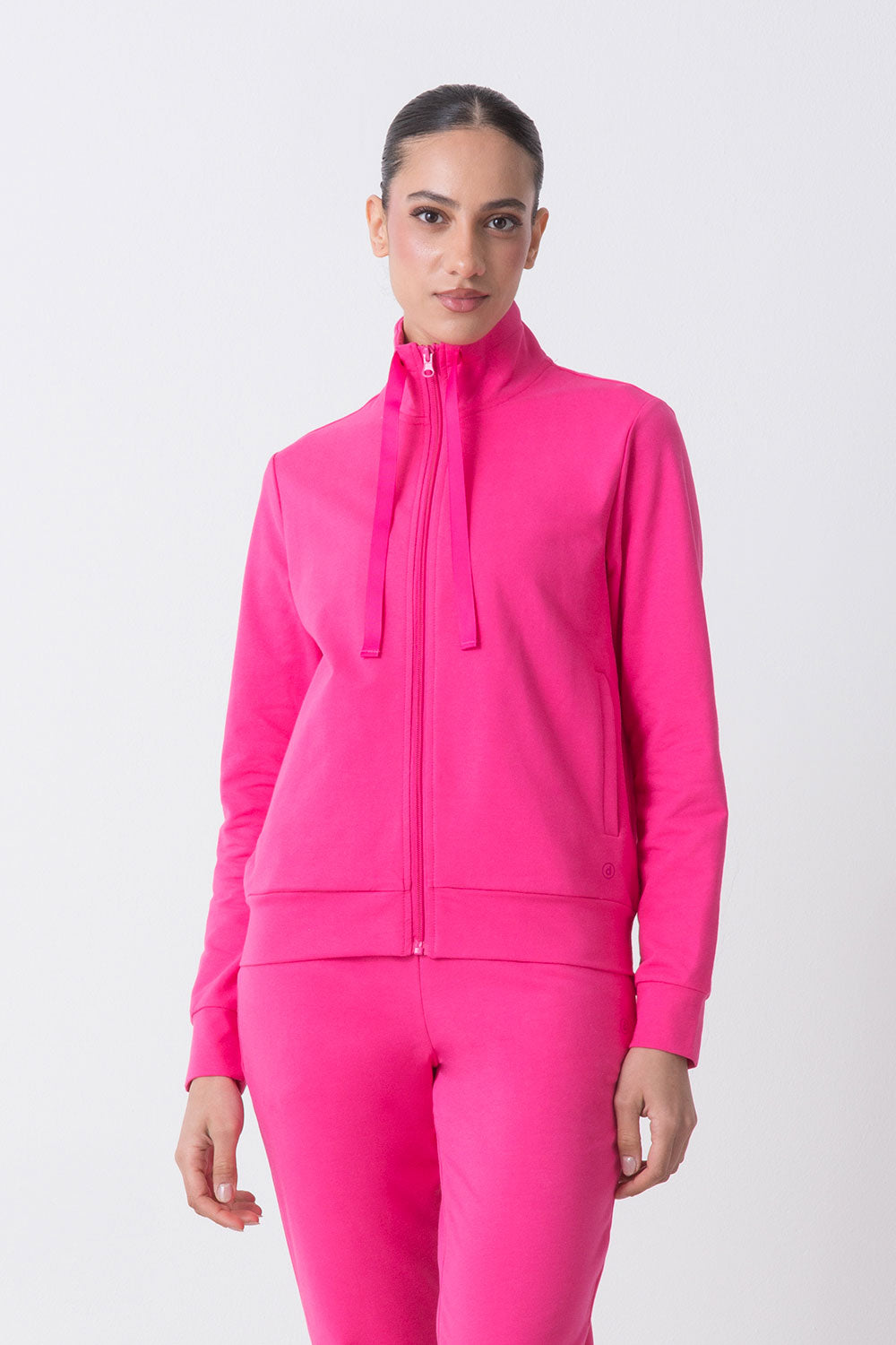 BASIC GIACCA FULL ZIP IN FELPA STRETCH NON GARZATA