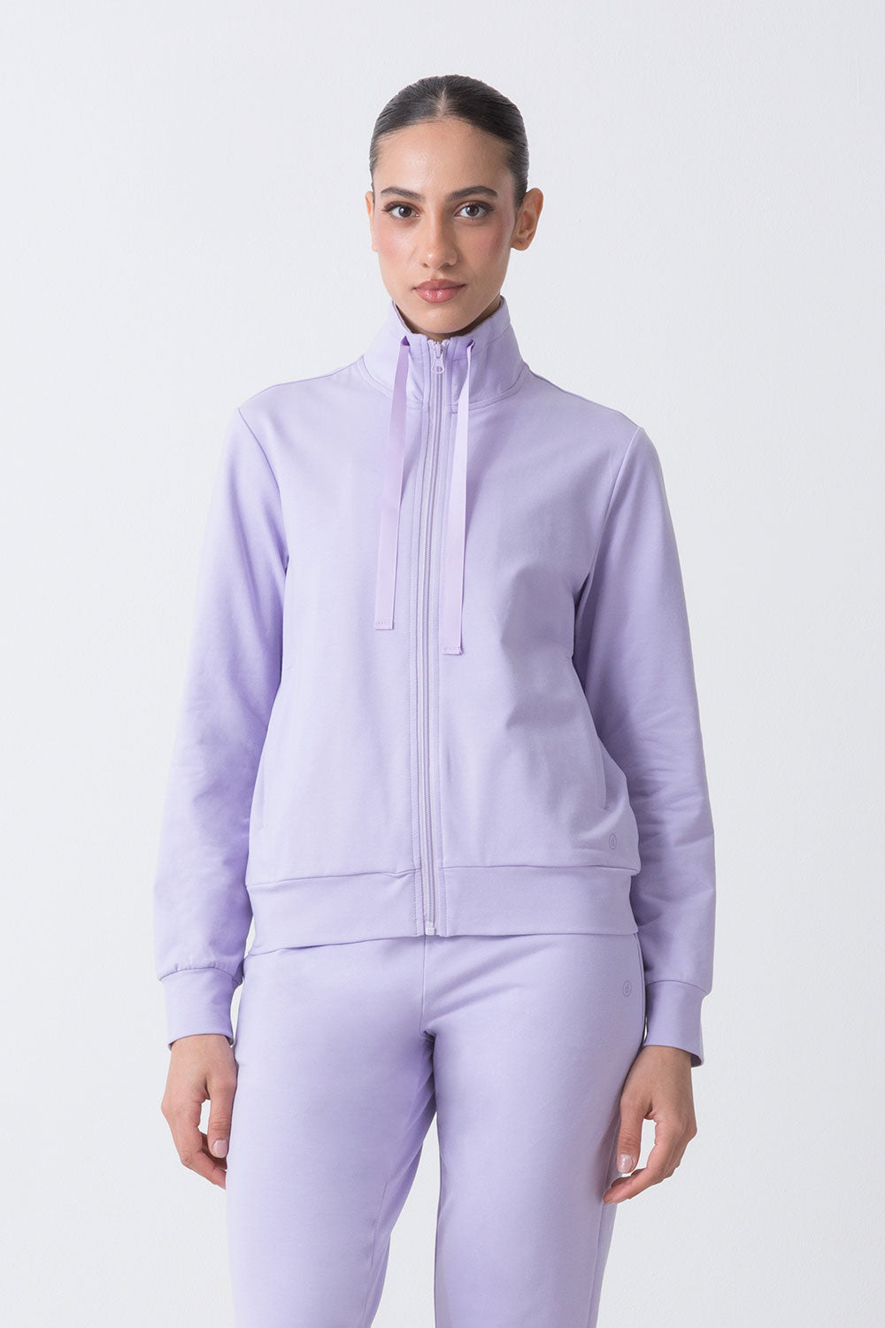 BASIC GIACCA FULL ZIP IN FELPA STRETCH NON GARZATA