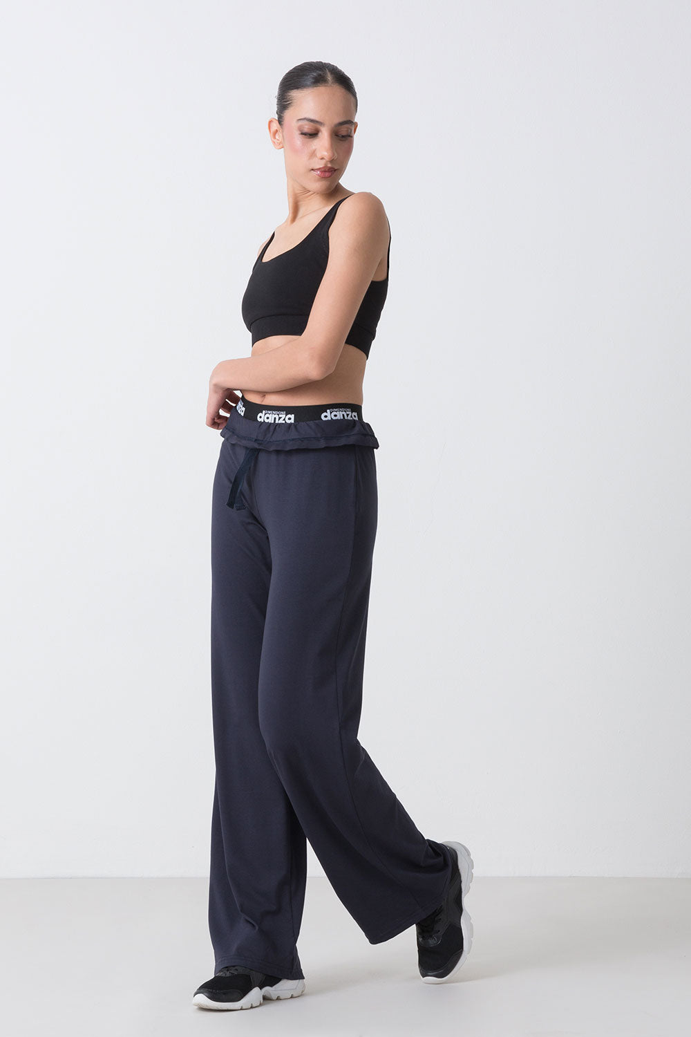 BASIC PANTALONE IN JERSEY STRETCH CON ELASTICO JACQUARD