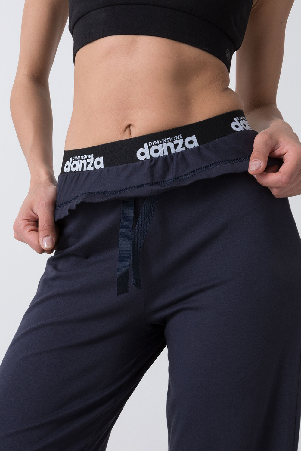 BASIC PANTALONE IN JERSEY STRETCH CON ELASTICO JACQUARD