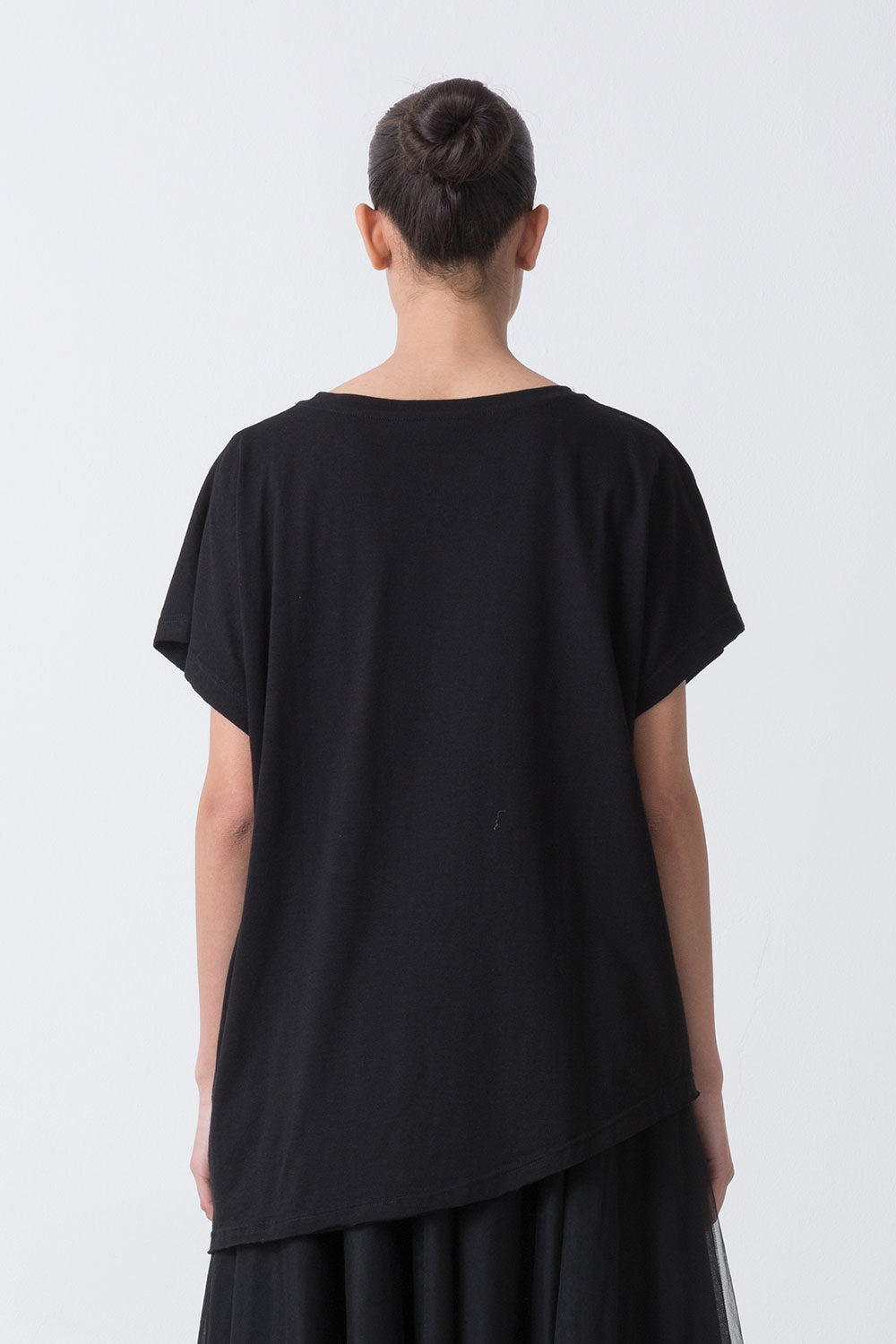 BALLET T-SHIRT ASIMMETRICA CON LOGO