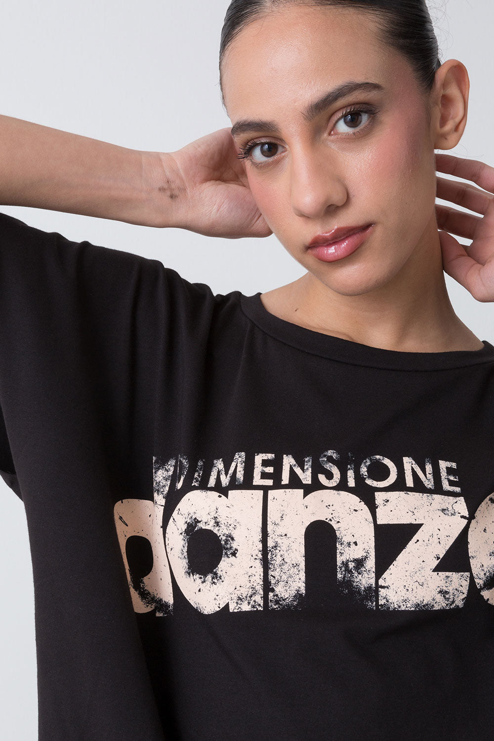 BALLET T-SHIRT ASIMMETRICA CON LOGO