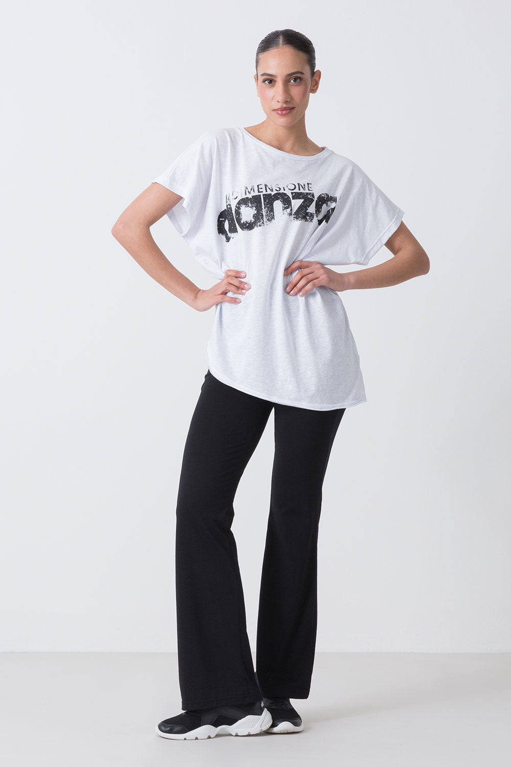 BALLET T-SHIRT ASIMMETRICA IN SLUB JERSEY