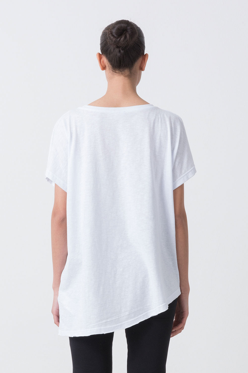 BALLET T-SHIRT ASIMMETRICA IN SLUB JERSEY