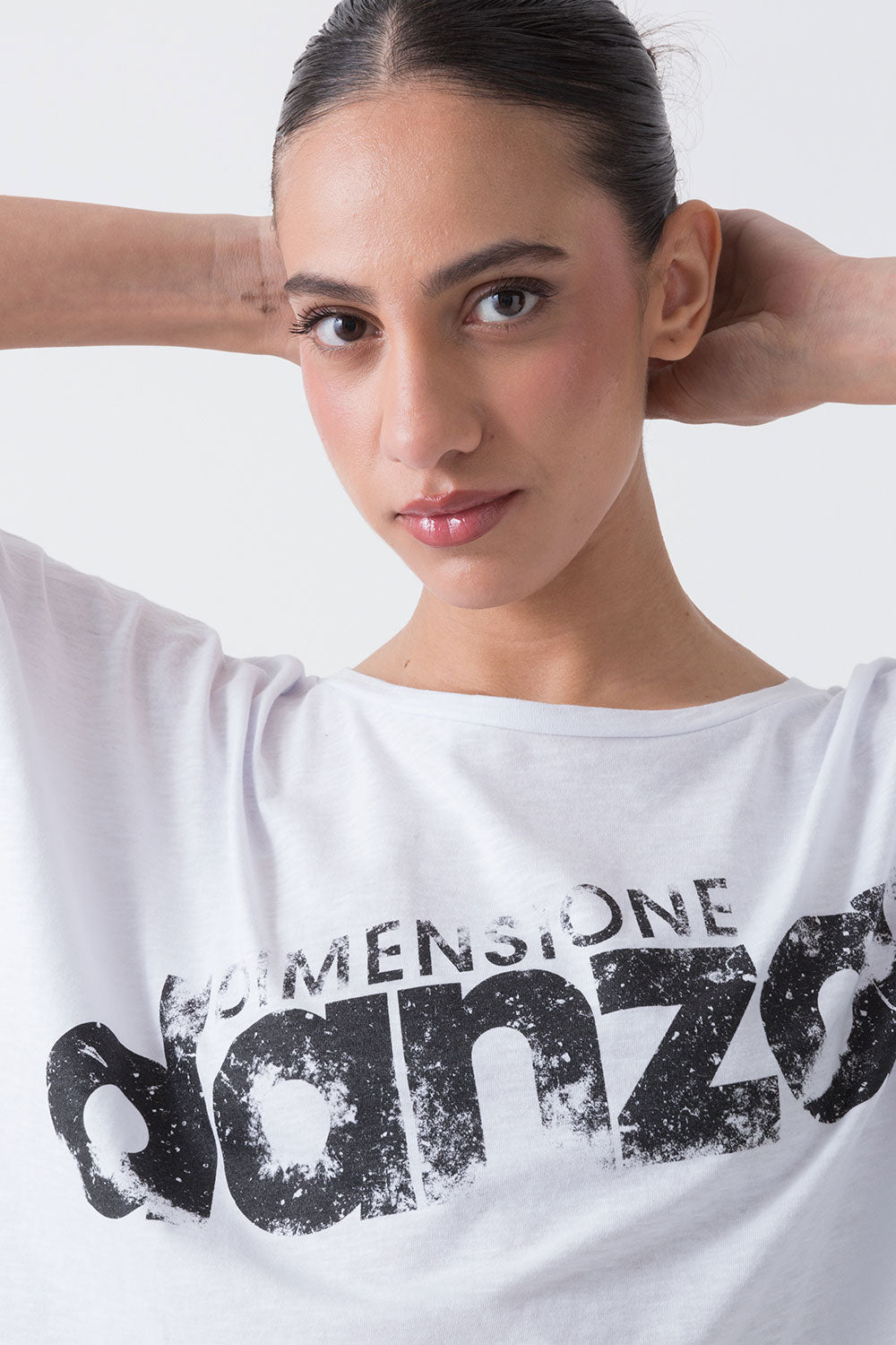 BALLET T-SHIRT ASIMMETRICA IN SLUB JERSEY