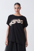 BALLET T-SHIRT ASIMMETRICA IN SLUB JERSEY