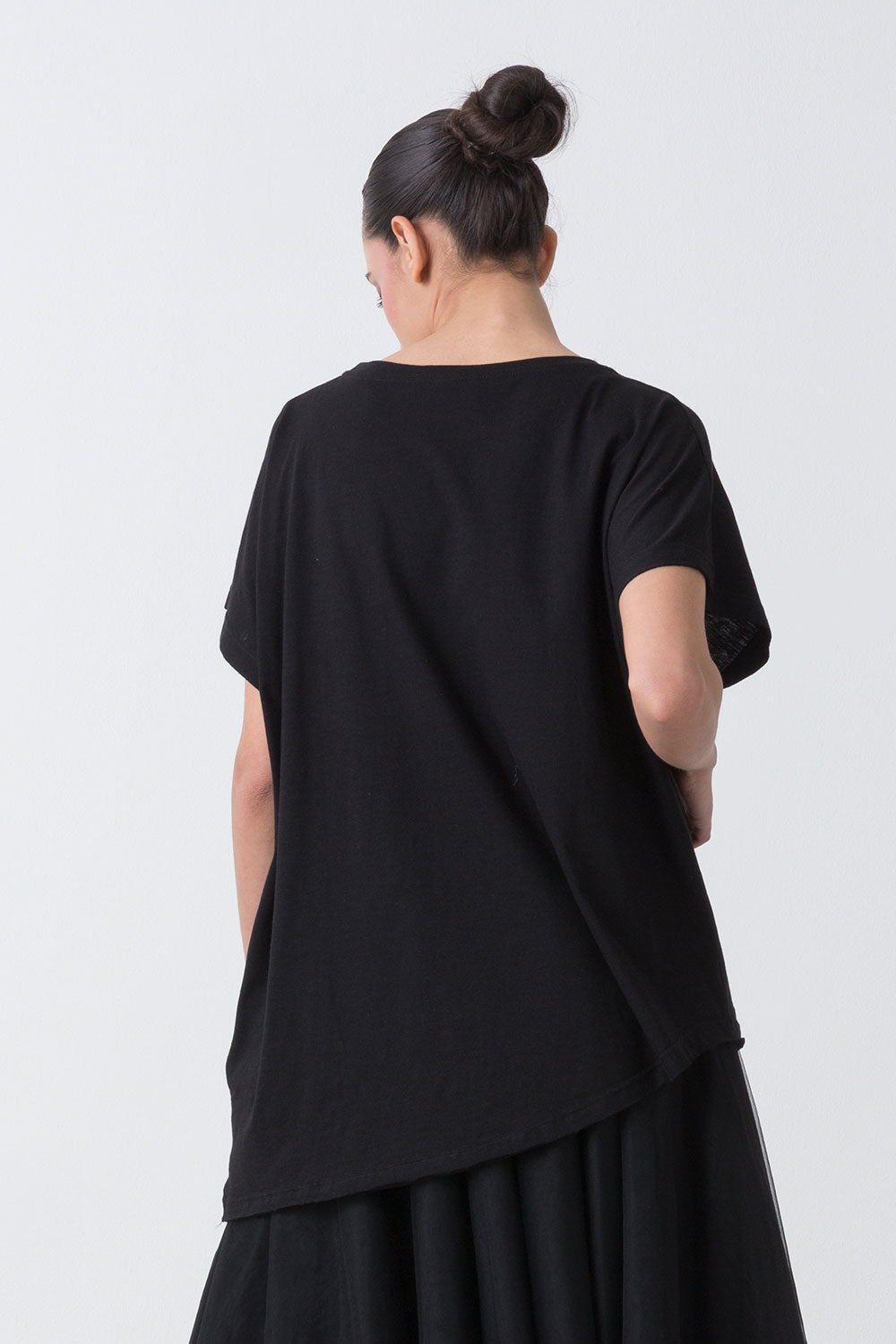 BALLET T-SHIRT ASIMMETRICA IN SLUB JERSEY