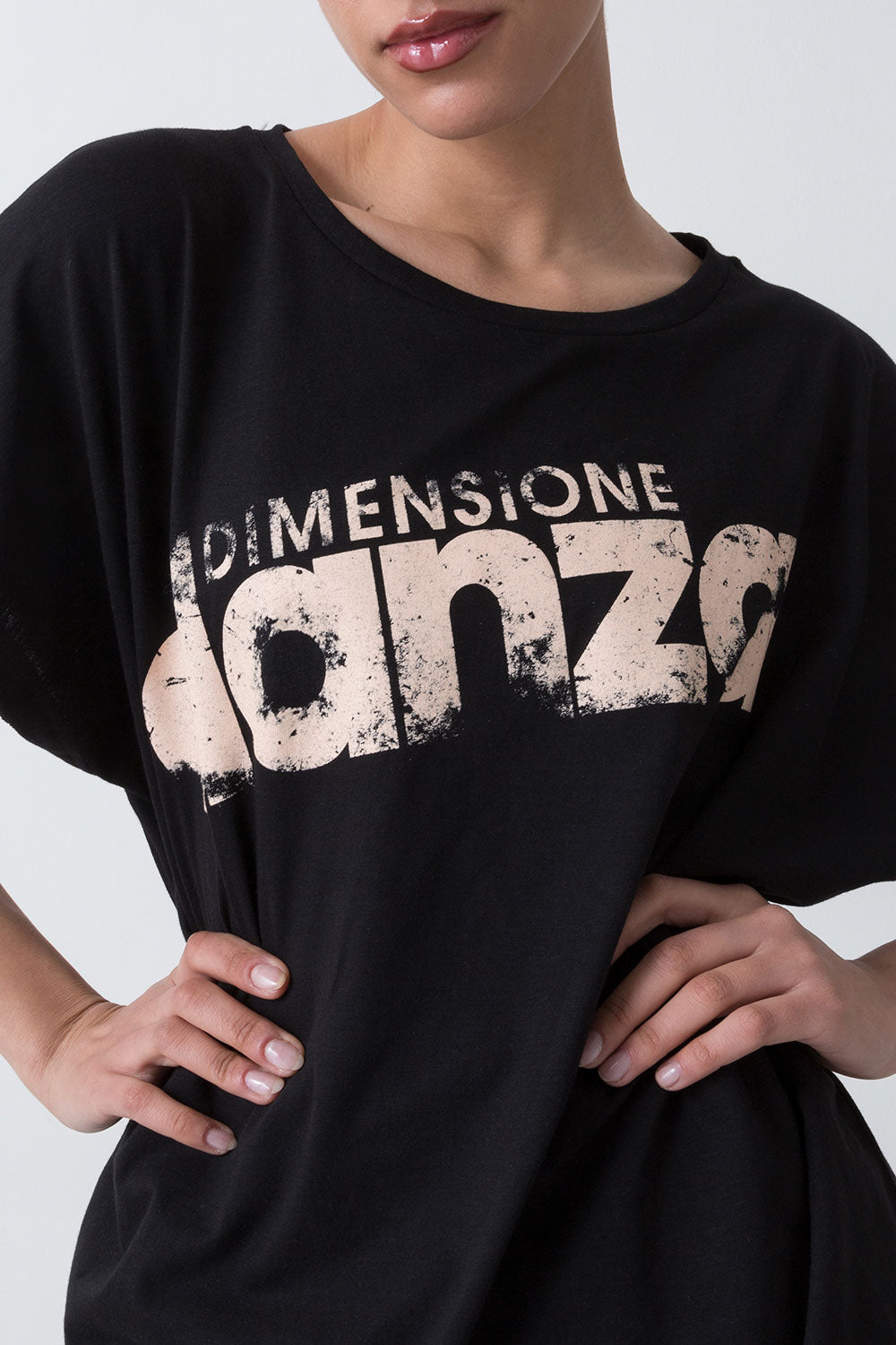 BALLET T-SHIRT ASIMMETRICA IN SLUB JERSEY