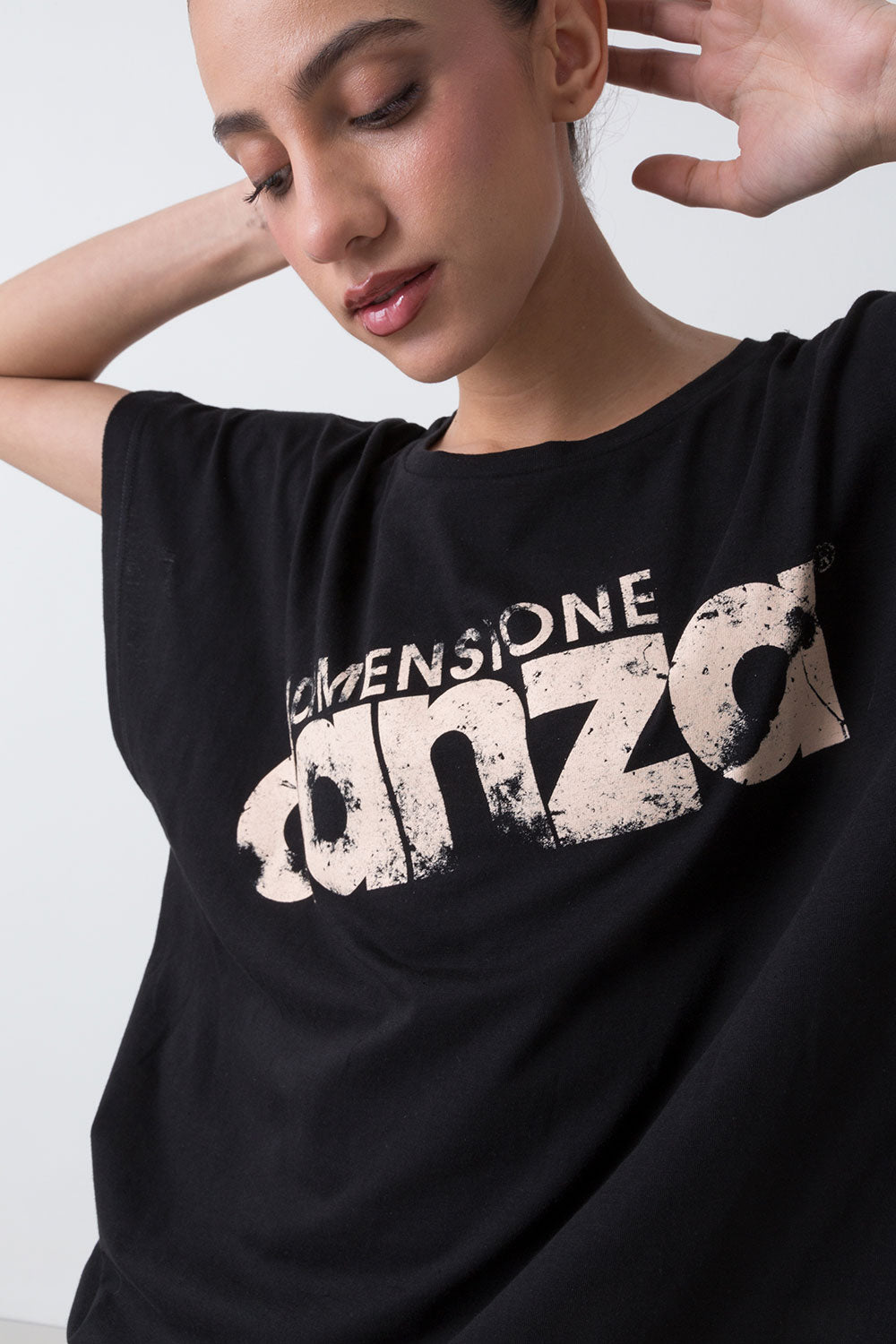 BALLET T-SHIRT ASIMMETRICA IN SLUB JERSEY