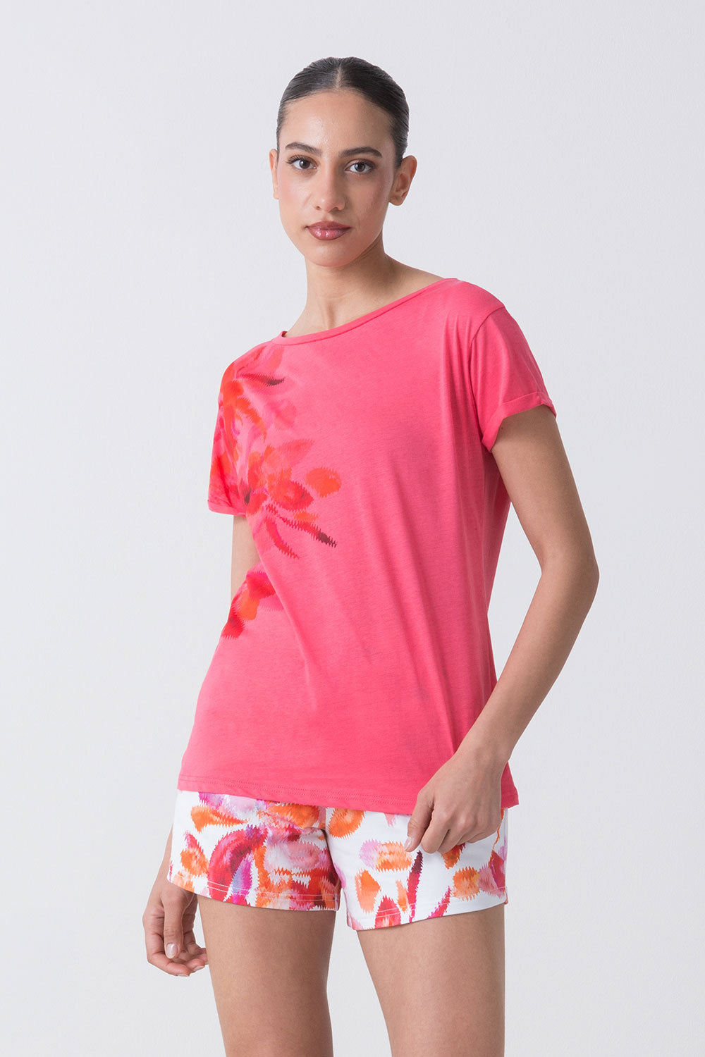 SUMMER T-SHIRT CON STAMPA FLOREALE