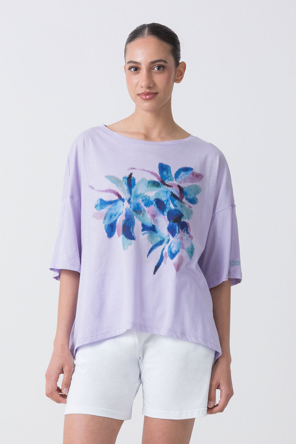 SUMMER T-SHIRT IN JERSEY LEGGERO CON GRAFICA FLOREALE