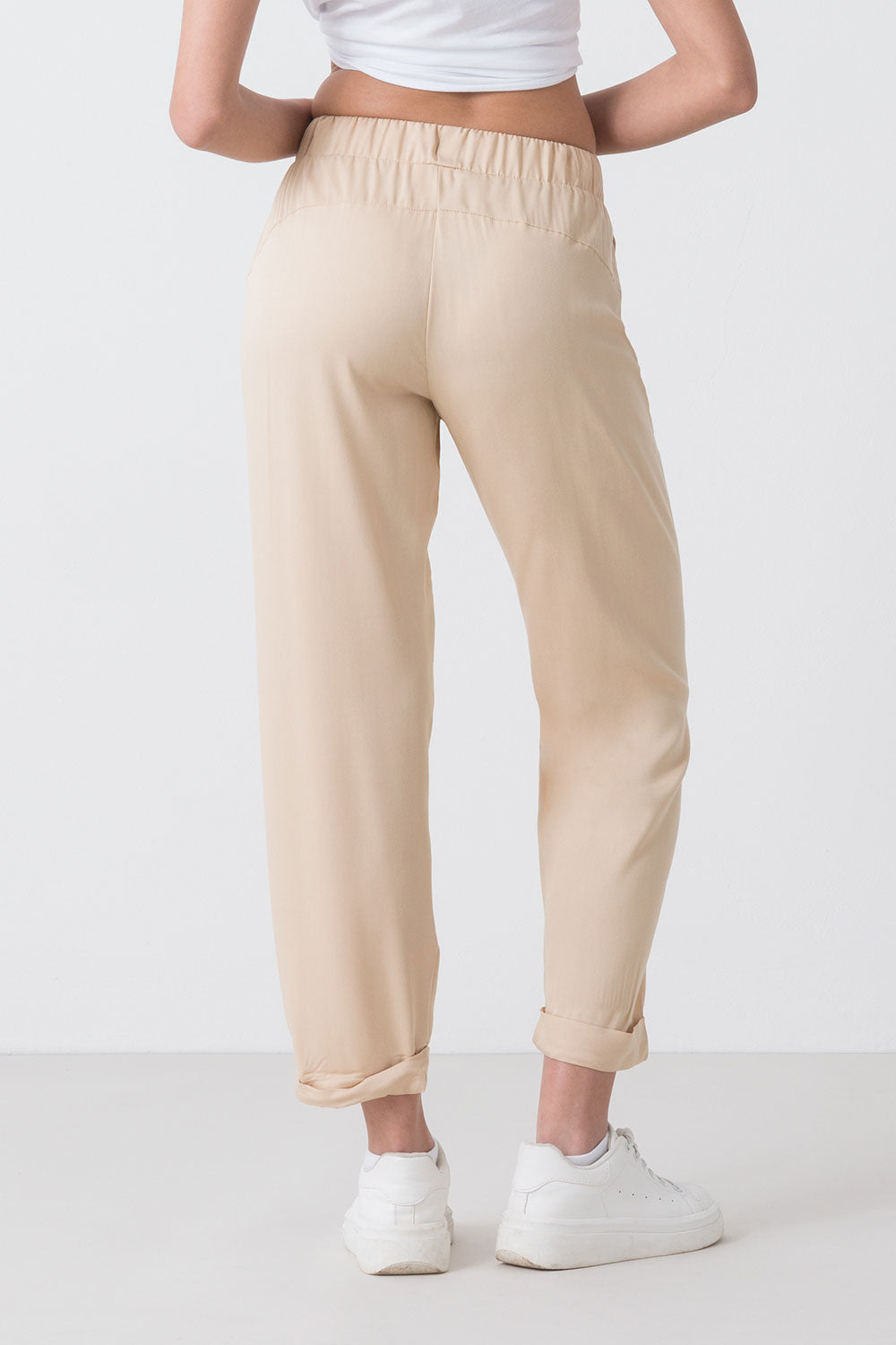 SUMMER PANTALONE IN POPELINE DI VISCOSA