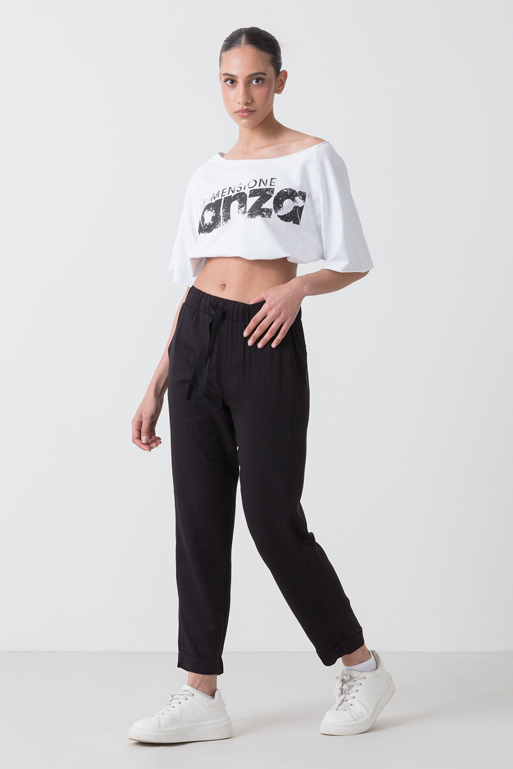 SUMMER PANTALONE IN POPELINE DI VISCOSA