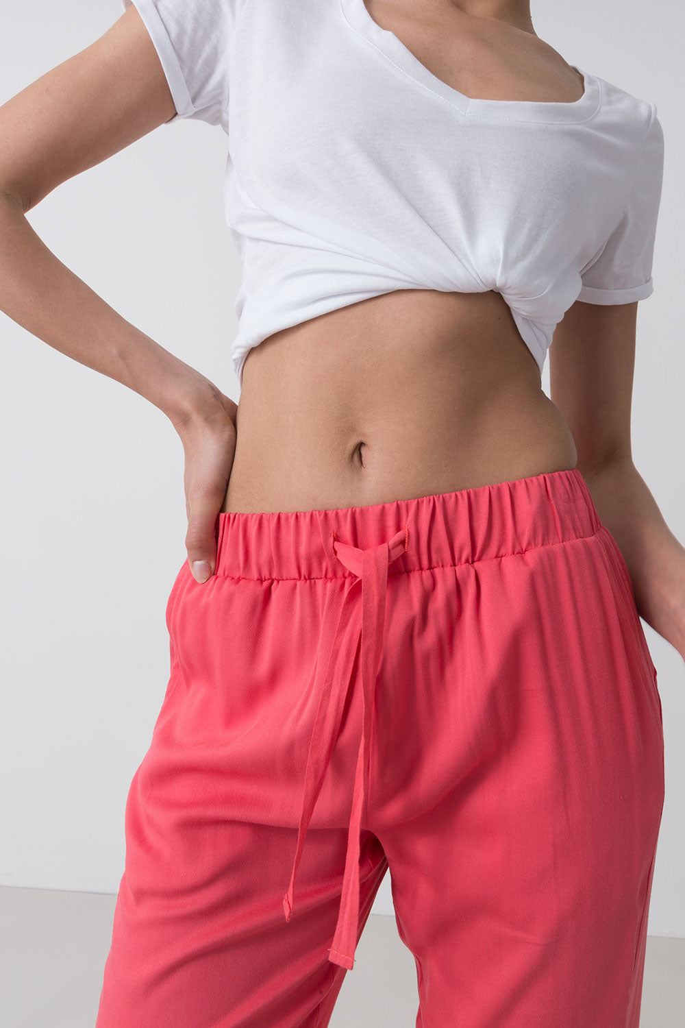 SUMMER PANTALONE IN POPELINE DI VISCOSA