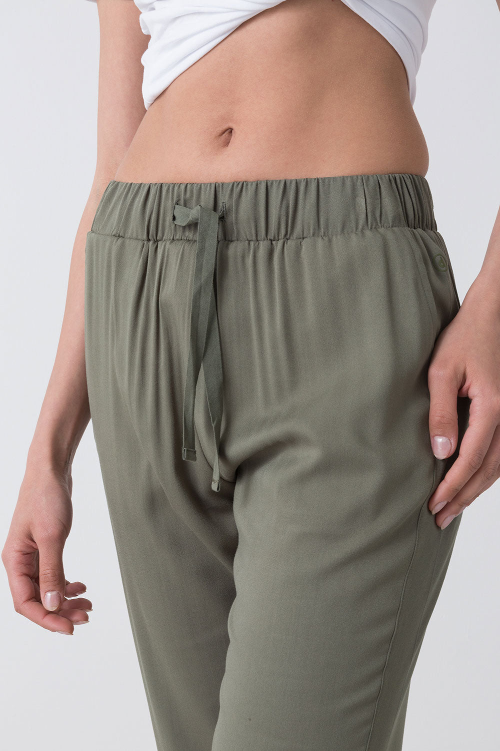 SUMMER PANTALONE IN POPELINE DI VISCOSA