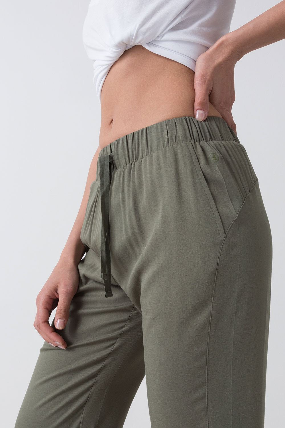 SUMMER PANTALONE IN POPELINE DI VISCOSA