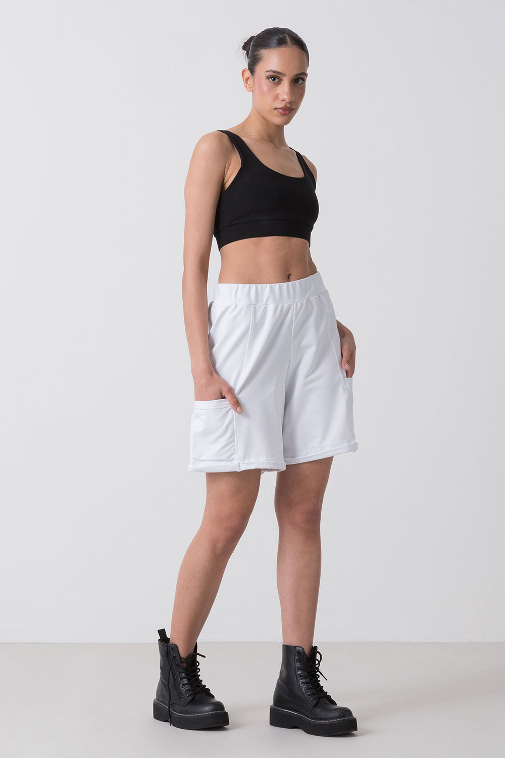 CITY BERMUDA IN FELPA STRETCH NON GARZATA