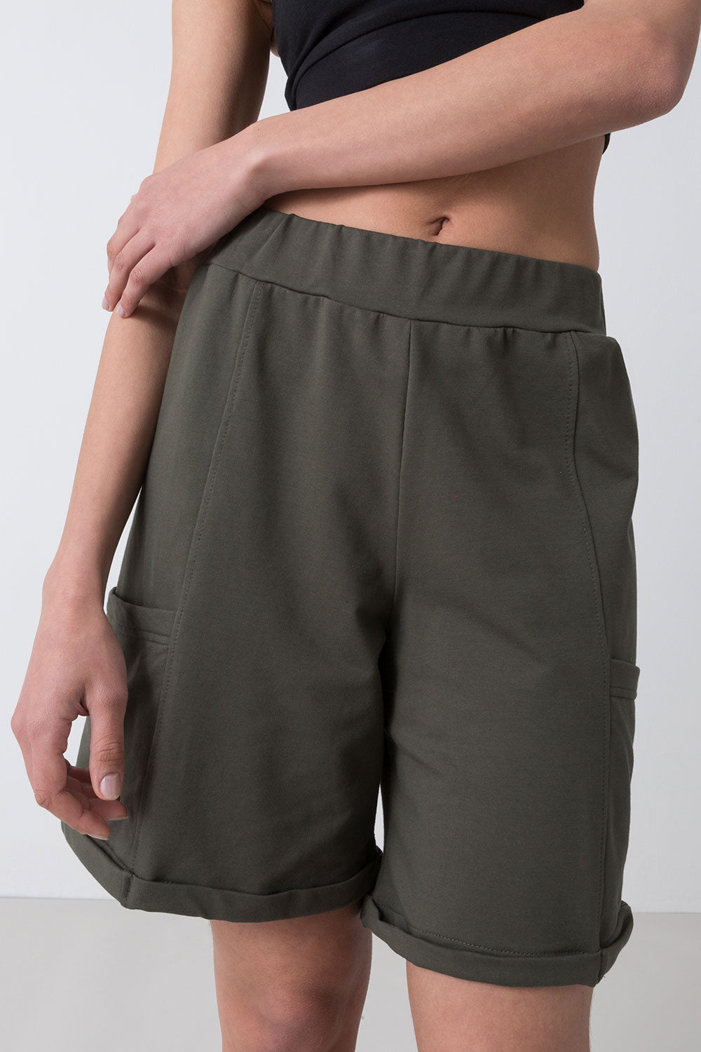 CITY BERMUDA IN FELPA STRETCH NON GARZATA