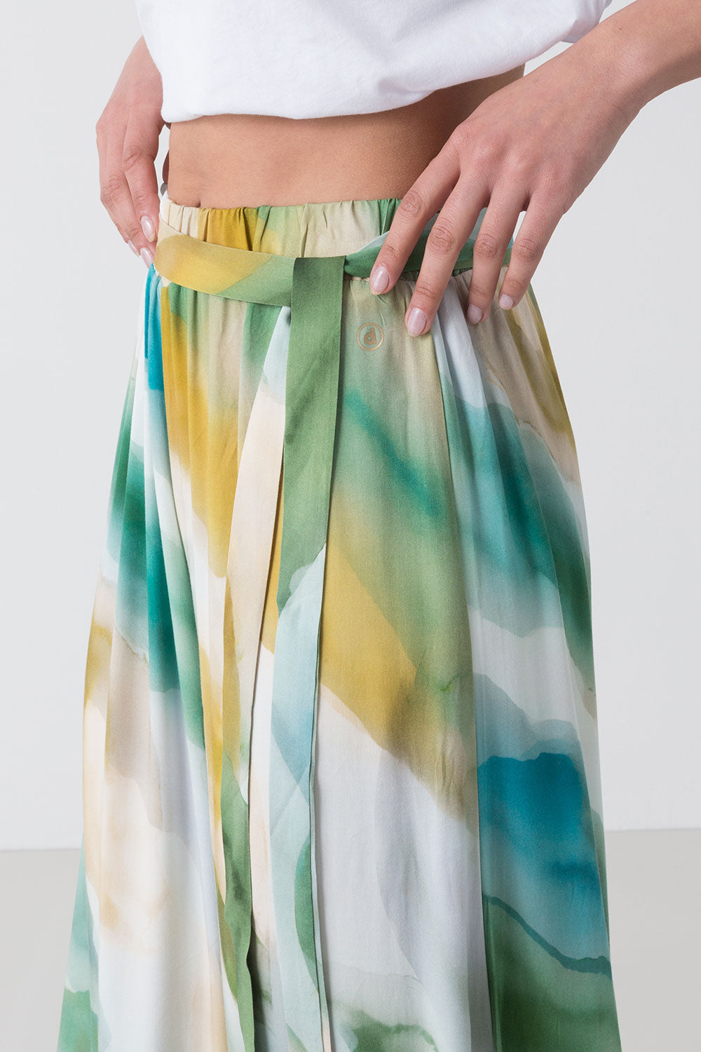 CITY PANTALONE PALAZZO CON STAMPA ALL-OVER