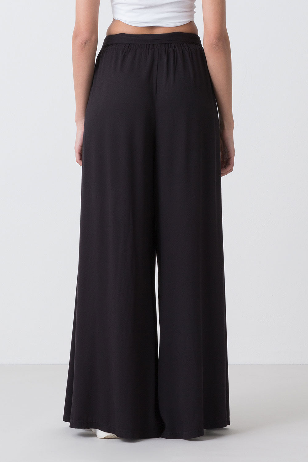 CITY PANTA PALAZZO IN POPELINE DI VISCOSA