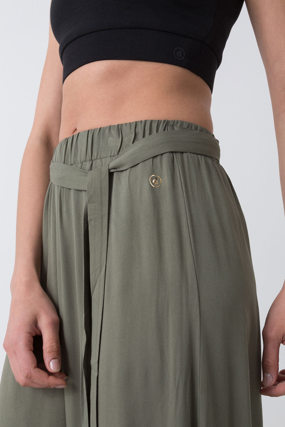 CITY PANTA PALAZZO IN POPELINE DI VISCOSA