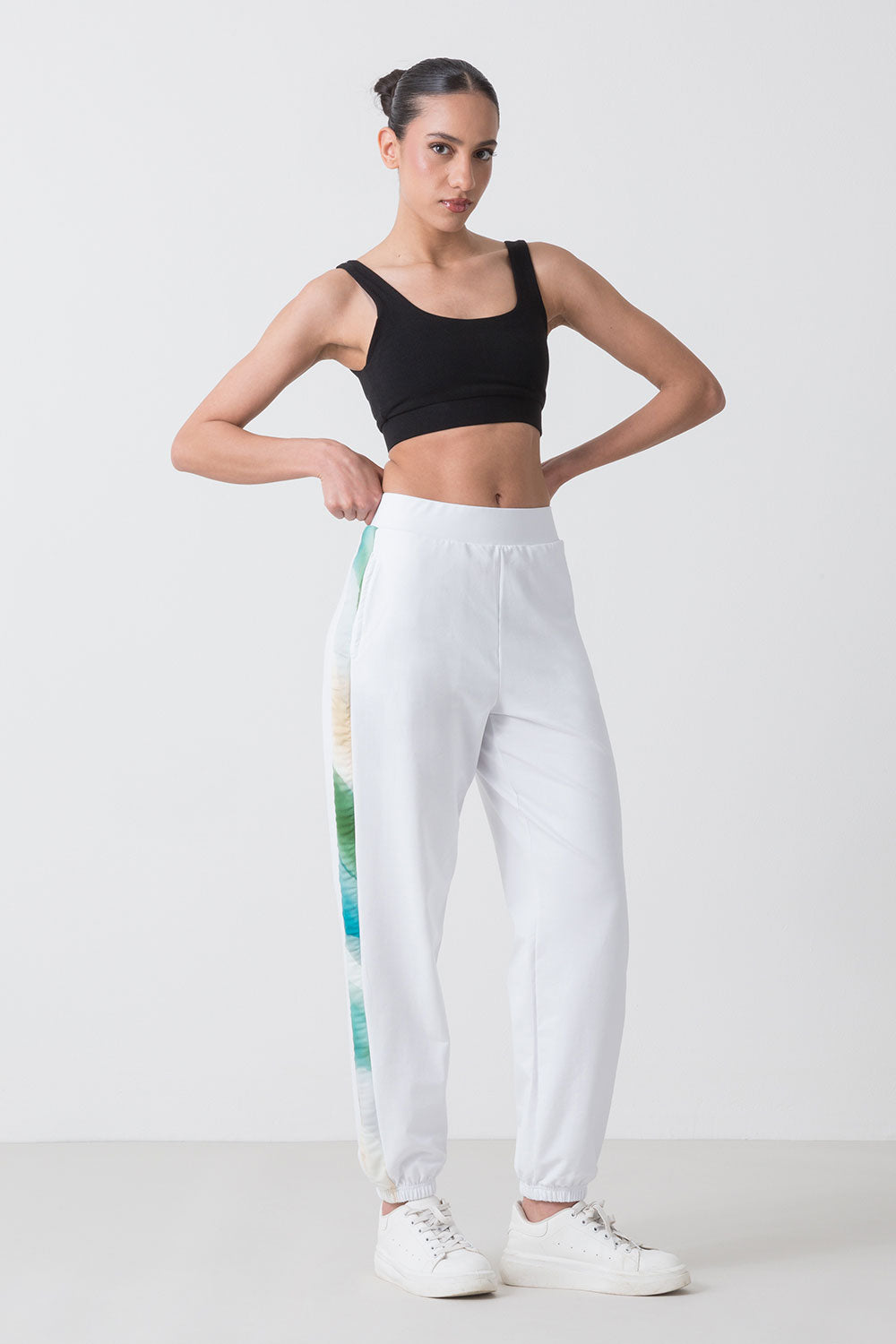 CITY PANTALONE CON ELASTICO AL FONDO E BANDE IN CONTRASTO