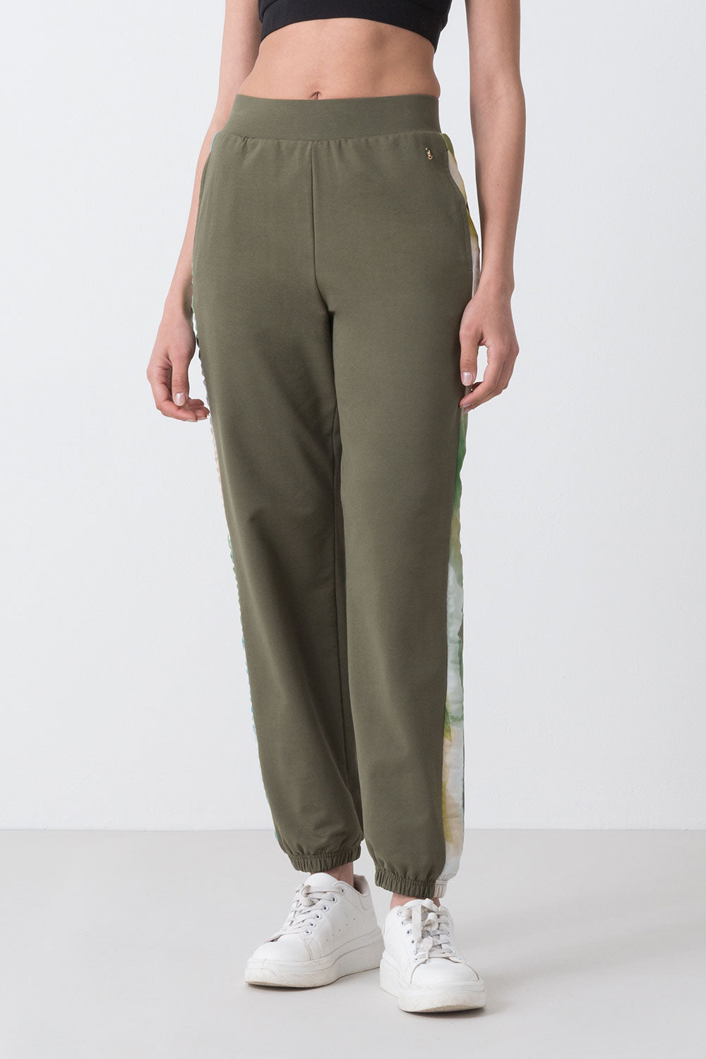 CITY PANTALONE CON ELASTICO AL FONDO E BANDE IN CONTRASTO