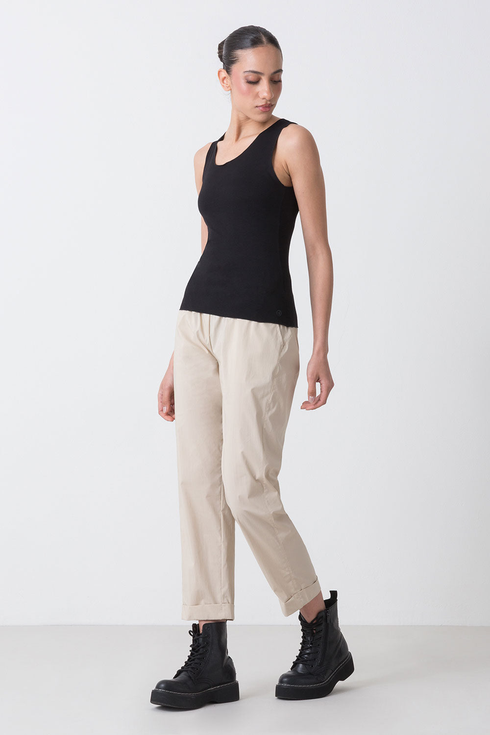 BASIC CANOTTA IN JERSEY ELASTICIZZATO