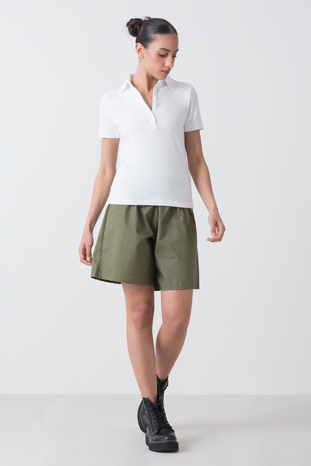 CITY POLO A MANICHE CORTE CON COLLETTO ALTO